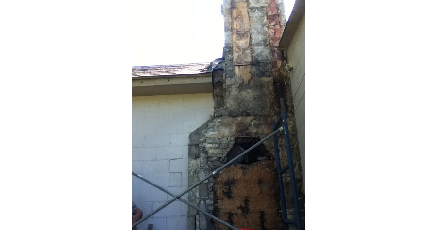 Chimney is ready for refacing